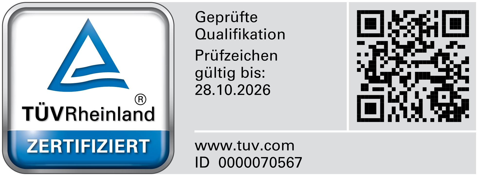 TÜV Rheinland zertifiziert